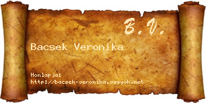 Bacsek Veronika névjegykártya